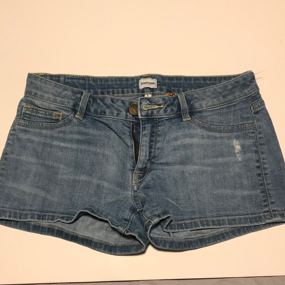 Sneak peek blue jean shorts